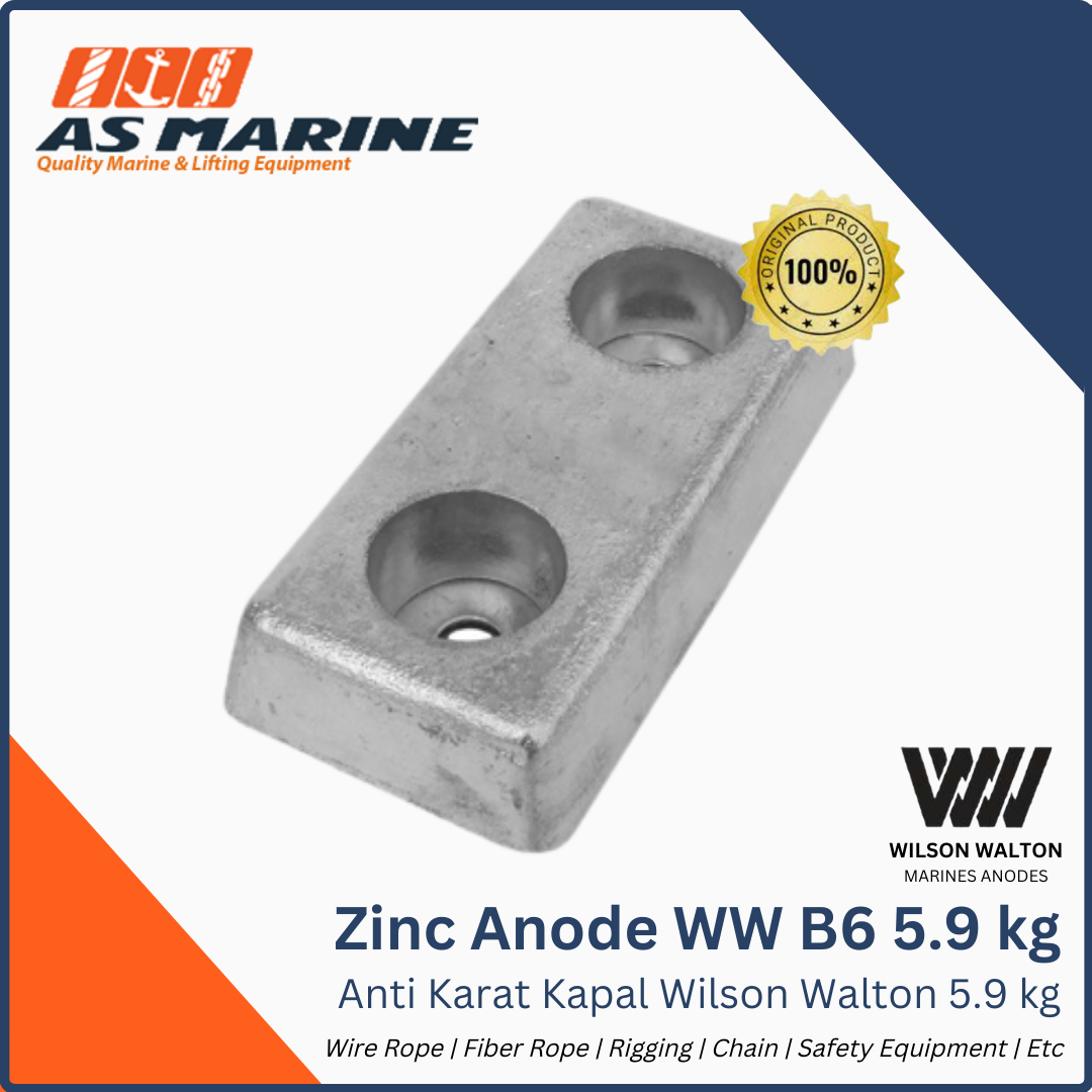 Zinc Anode / Anoda / Anti Karat Kapal WW B6 5.9 KG